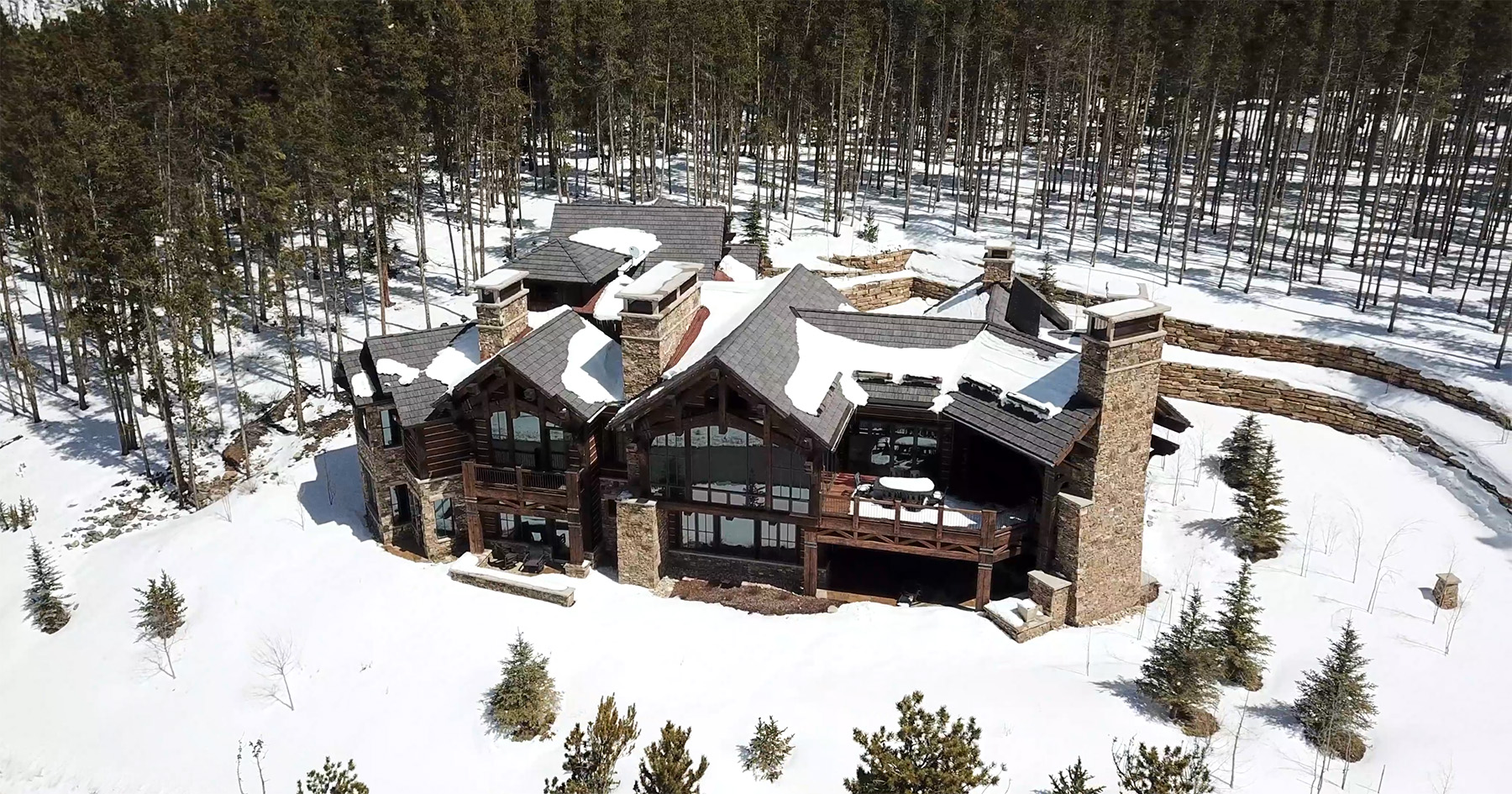 Overhead shot of custom home in Breckenridge Colorado