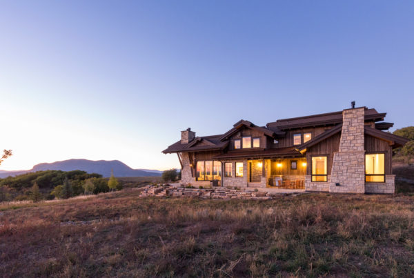 Steamboat Springs house at dusk